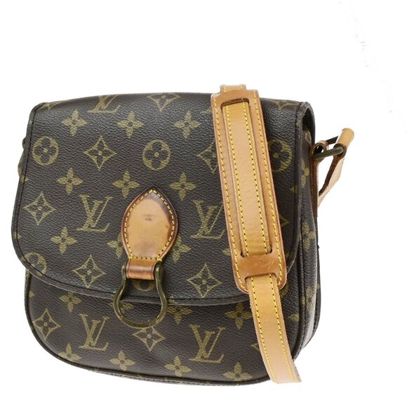 LOUIS VUITTON Saint Cloud MM Shoulder Bag Monogram Leather Brown - Picture 1 of 16